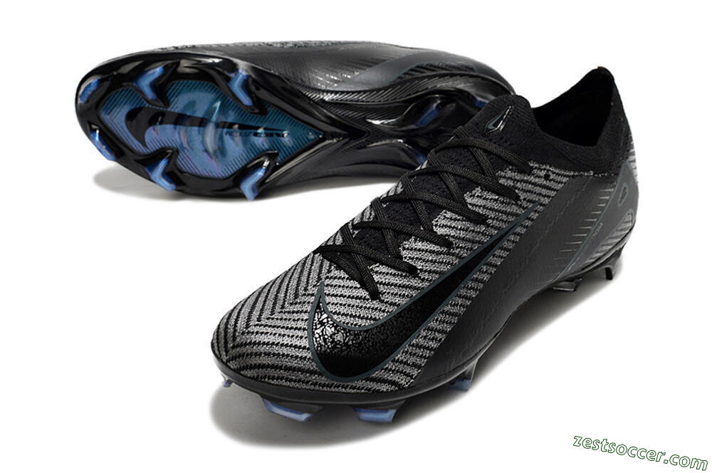 Nike Air Zoom Mercurial Vapor 16 Elite FG Low-Tops Soccer Cleats - Black/Black/Blue 3