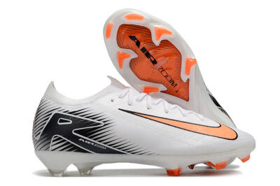 Nike Air Zoom Mercurial Vapor 16 Elite FG Low-Tops Soccer Cleats - White/Orange/Black
