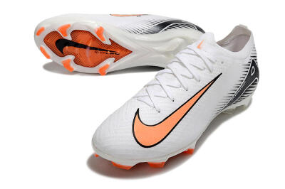 Nike Air Zoom Mercurial Vapor 16 Elite FG Low-Tops Soccer Cleats - White/Orange/Black