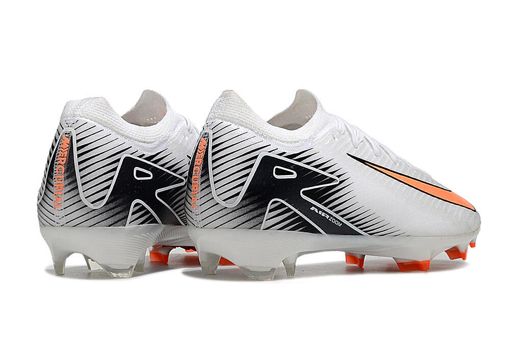 Nike Air Zoom Mercurial Vapor 16 Elite FG Low-Tops Soccer Cleats - White/Orange/Black 6