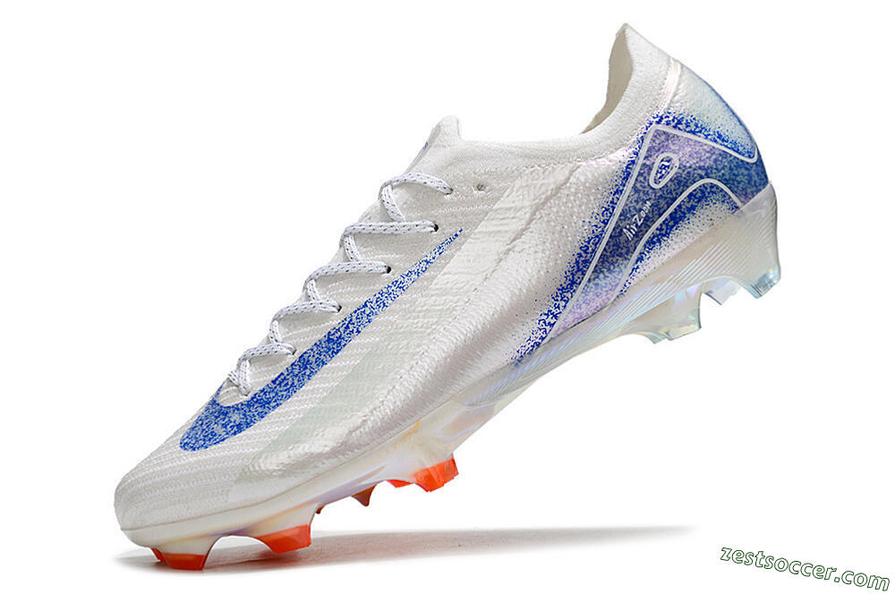 Nike Air Zoom Mercurial Vapor 16 Elite FG Low-Tops Soccer Cleats - White/Silver/Blue/Orange 5