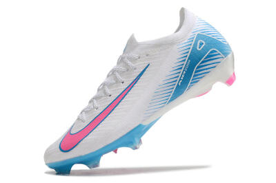 Nike Air Zoom Mercurial Vapor 16 Elite FG Low-Tops Soccer Cleats - White/Pink/Blue