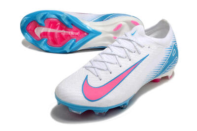 Nike Air Zoom Mercurial Vapor 16 Elite FG Low-Tops Soccer Cleats - White/Pink/Blue