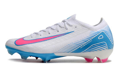 Nike Air Zoom Mercurial Vapor 16 Elite FG Low-Tops Soccer Cleats - White/Pink/Blue