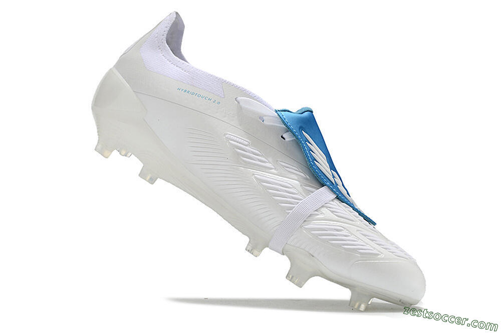 Adidas Predator Elite Foldover Tongue FG Low-Tops Soccer Cleats - White/Blue 4