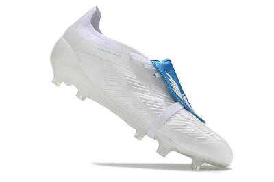 Adidas Predator Elite Foldover Tongue FG Low-Tops Soccer Cleats - White/Blue