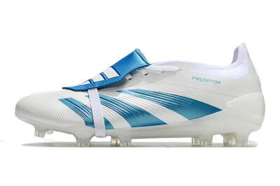 Adidas Predator Elite Foldover Tongue FG Low-Tops Soccer Cleats - White/Blue