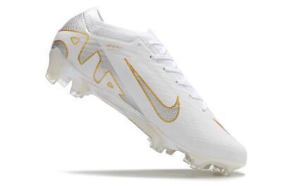Nike Air Zoom Mercurial Vapor 15 Elite FG Low-Tops Soccer Cleats - White/Silver/Gold