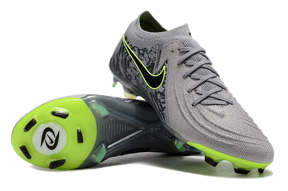 Nike Phantom Luna Elite NU FG Low-Tops Soccer Cleats - Grey/Black/Yellow 3