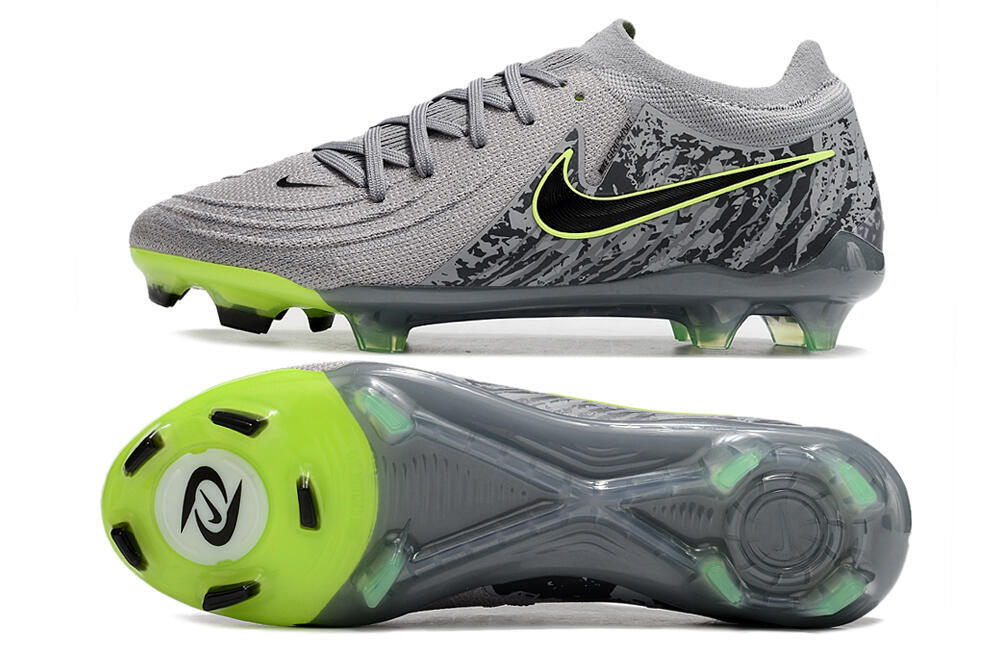 Nike Phantom Luna Elite NU FG Low-Tops Soccer Cleats - Grey/Black/Yellow 1