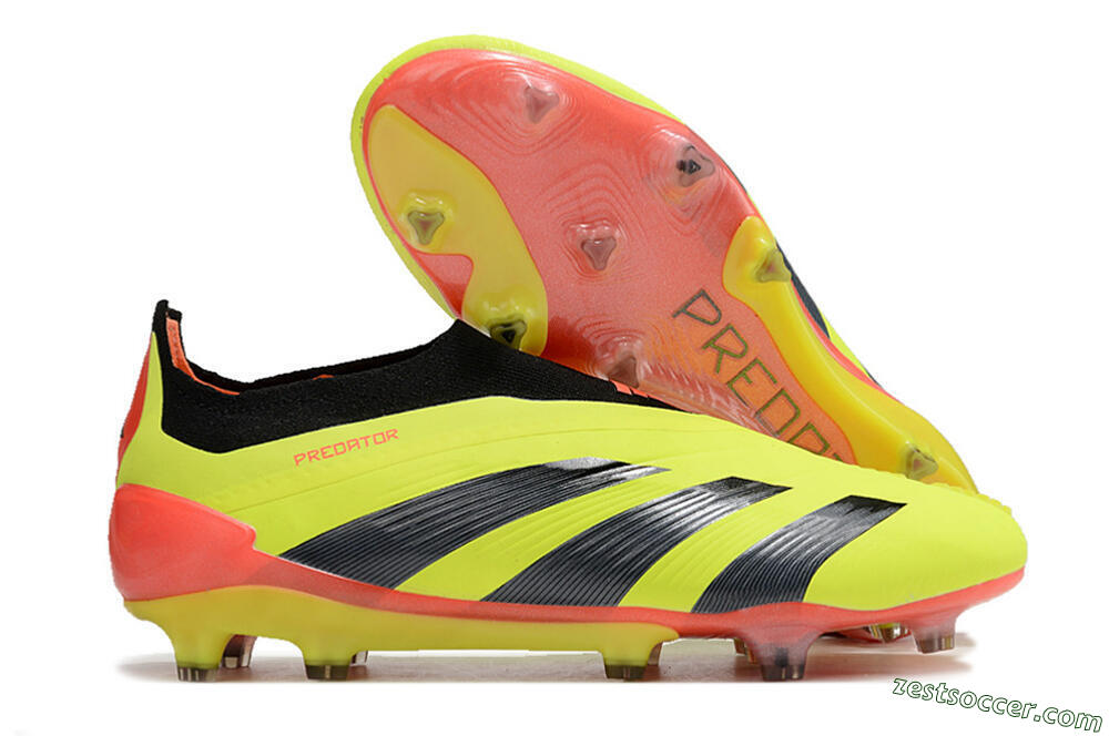 Adidas Predator Accuracy+ Laceless FG Low-Tops Soccer Cleats - Yellow/Black/Orange 0