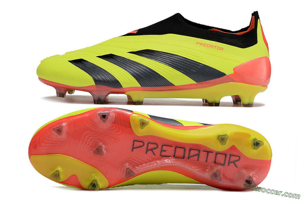 Adidas Predator Accuracy+ Laceless FG Low-Tops Soccer Cleats - Yellow/Black/Orange 1