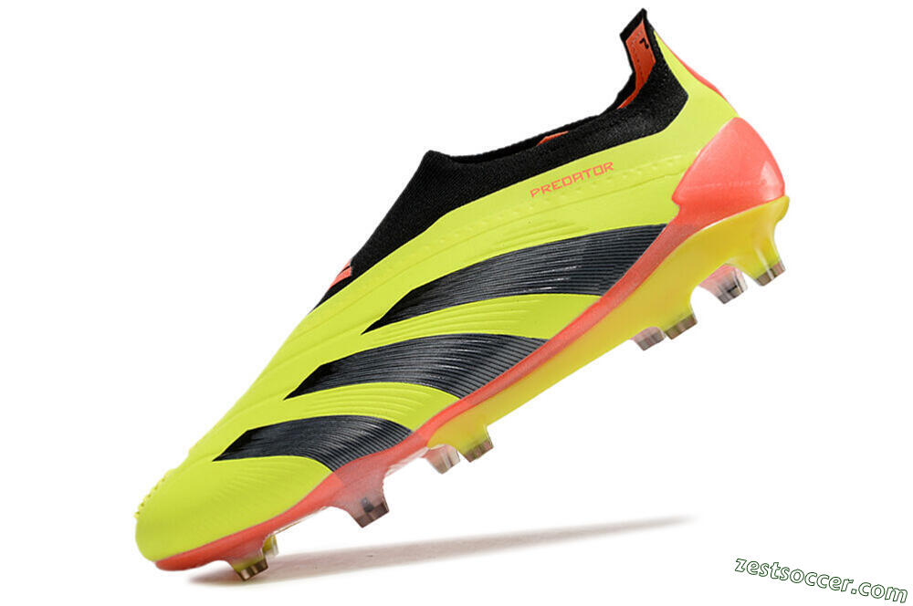 Adidas Predator Accuracy+ Laceless FG Low-Tops Soccer Cleats - Yellow/Black/Orange 5