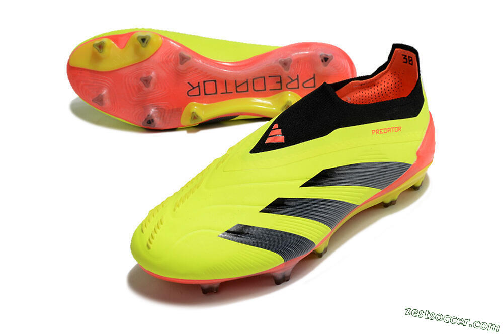 Adidas Predator Accuracy+ Laceless FG Low-Tops Soccer Cleats - Yellow/Black/Orange 3