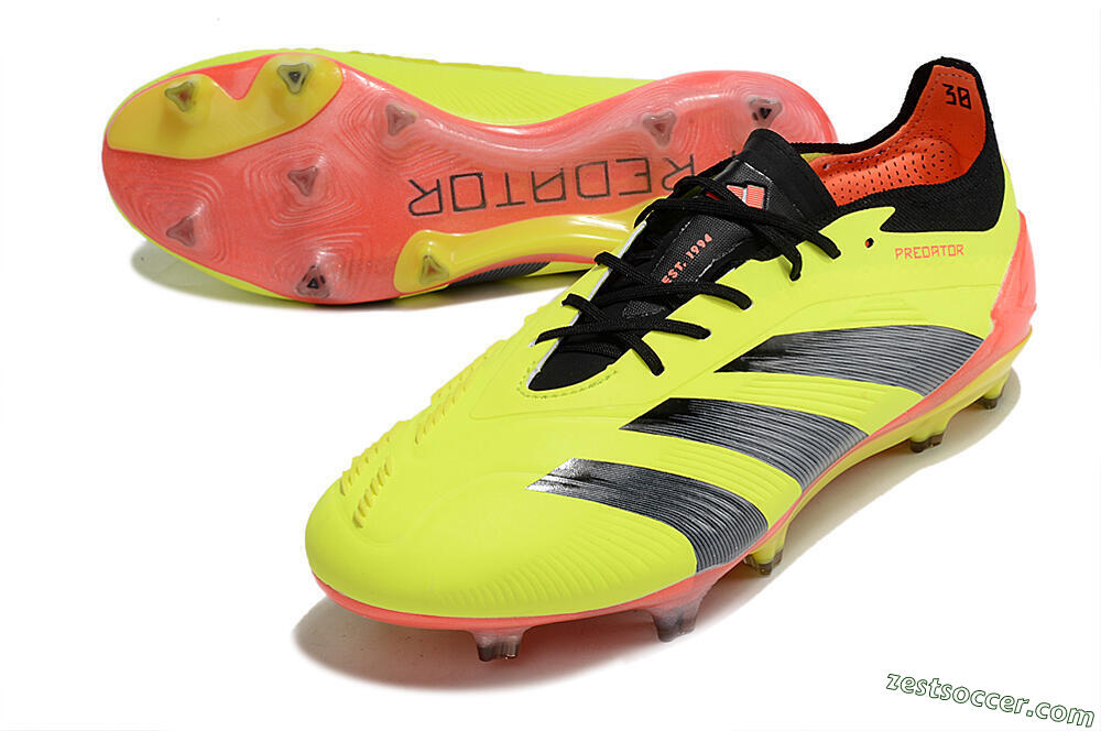 Adidas Predator Elite FG Low-Tops Soccer Cleats - Yellow/Black/Orange 3