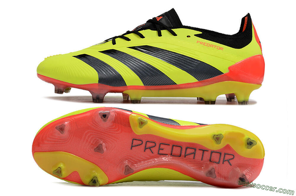Adidas Predator Elite FG Low-Tops Soccer Cleats - Yellow/Black/Orange 1