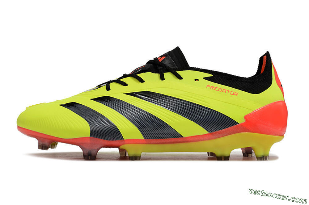 Adidas Predator Elite FG Low-Tops Soccer Cleats - Yellow/Black/Orange 2