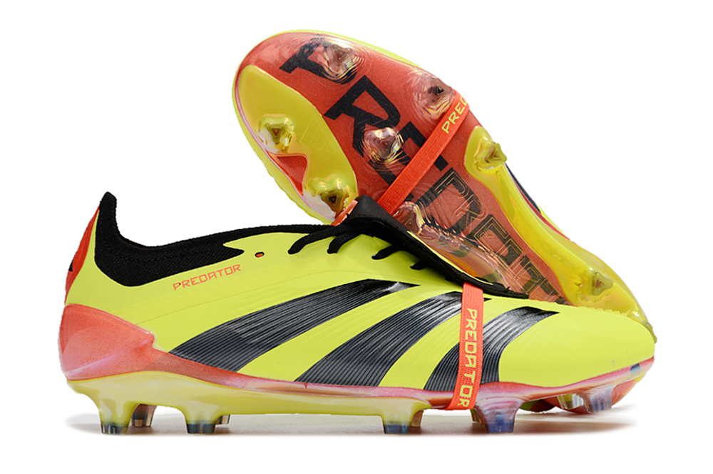 Adidas Predator Elite Foldover Tongue FG Low-Tops Soccer Cleats - Yellow/Black/Orange 0