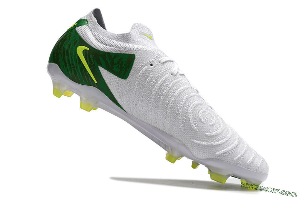 Nike Phantom Luna Elite NU FG Low-Tops Soccer Cleats - White/Green/Yellow 4