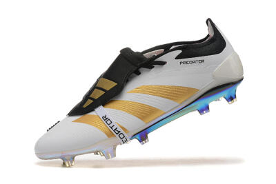 Adidas Predator Elite Foldover Tongue FG Low-Tops Soccer Cleats - White/Black/Gold