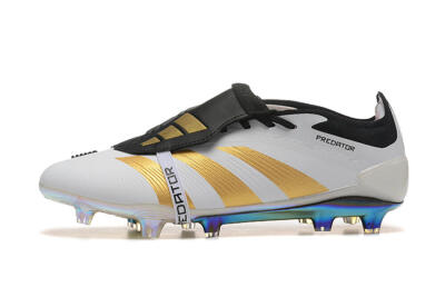 Adidas Predator Elite Foldover Tongue FG Low-Tops Soccer Cleats - White/Black/Gold