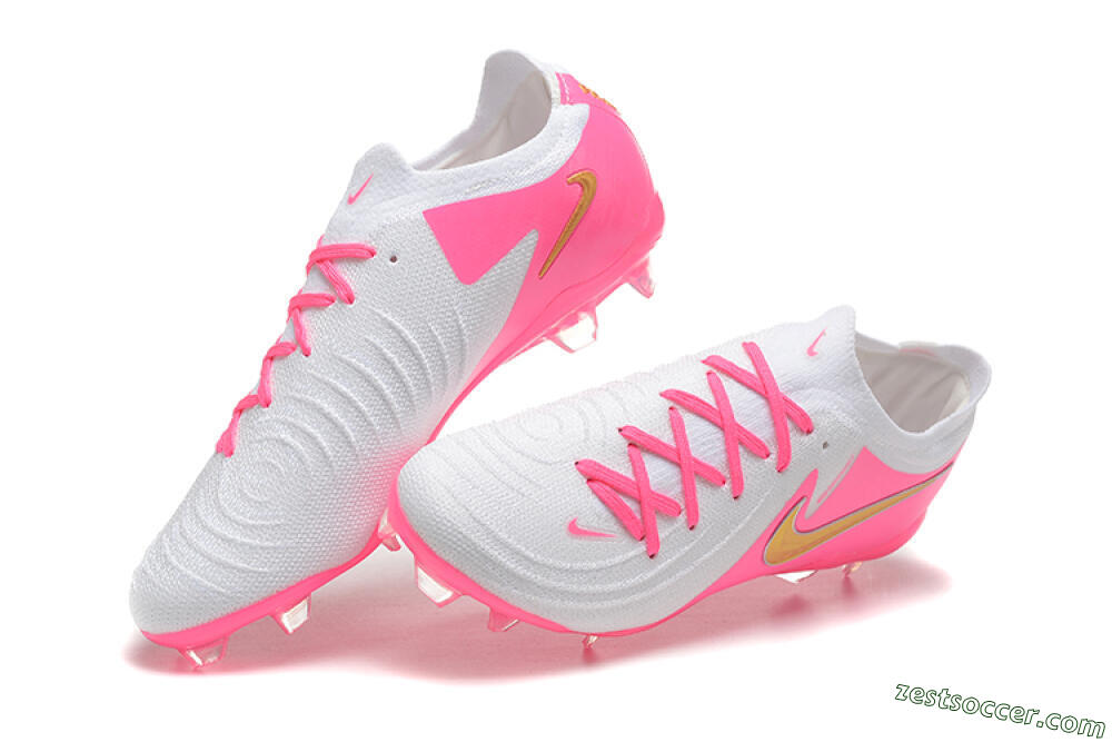 Nike Phantom Luna Elite NU FG Low-Tops Soccer Cleats - White/Pink/Gold 7