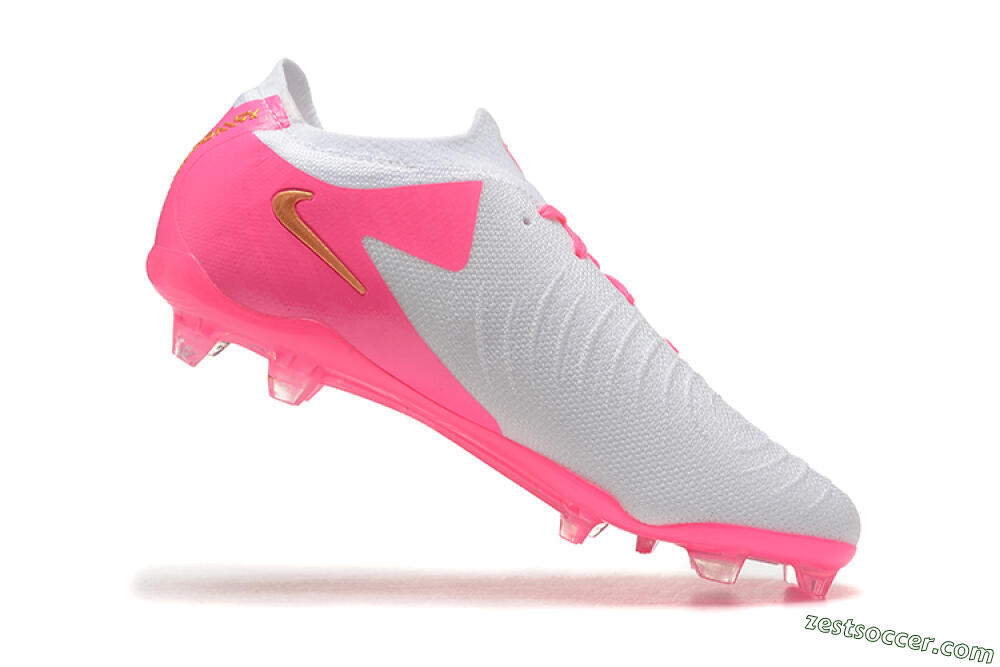 Nike Phantom Luna Elite NU FG Low-Tops Soccer Cleats - White/Pink/Gold 8