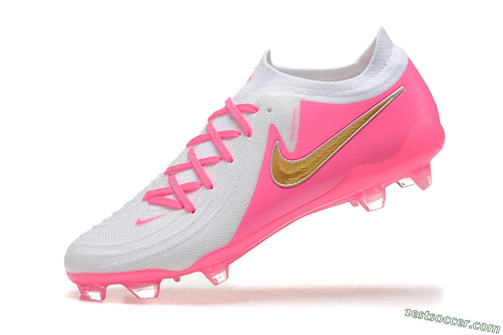 Nike Phantom Luna Elite NU FG Low-Tops Soccer Cleats - White/Pink/Gold 9