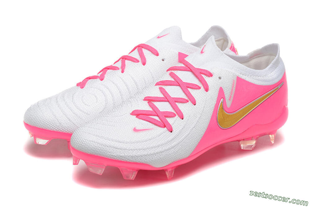 Nike Phantom Luna Elite NU FG Low-Tops Soccer Cleats - White/Pink/Gold 5