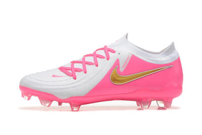 Nike Phantom Luna Elite NU FG Low-Tops Soccer Cleats - White/Pink/Gold