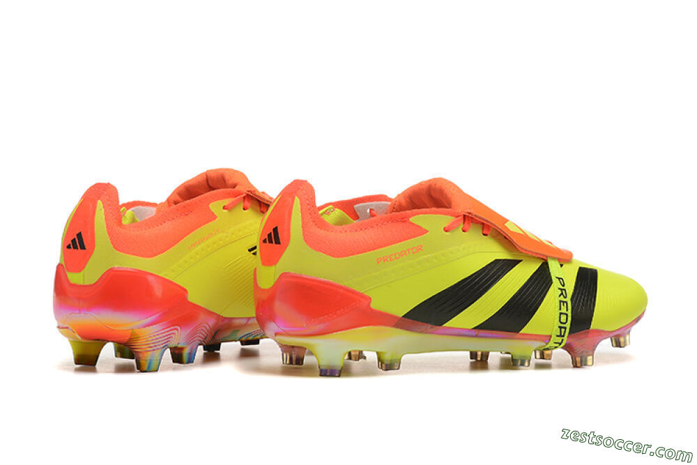Adidas Predator Elite Foldover Tongue FG Low-Tops Soccer Cleats - Yellow/Black/Orange 5