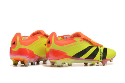 Adidas Predator Elite Foldover Tongue FG Low-Tops Soccer Cleats - Yellow/Black/Orange