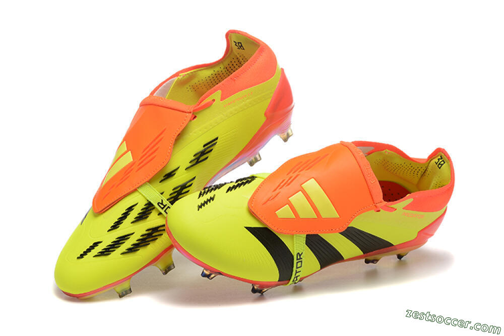 Adidas Predator Elite Foldover Tongue FG Low-Tops Soccer Cleats - Yellow/Black/Orange 6