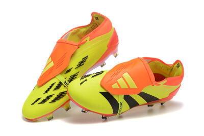 Adidas Predator Elite Foldover Tongue FG Low-Tops Soccer Cleats - Yellow/Black/Orange