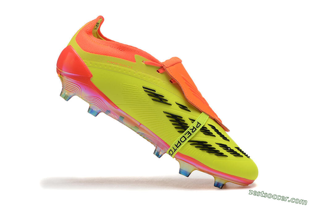 Adidas Predator Elite Foldover Tongue FG Low-Tops Soccer Cleats - Yellow/Black/Orange 7