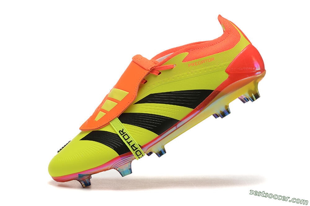 Adidas Predator Elite Foldover Tongue FG Low-Tops Soccer Cleats - Yellow/Black/Orange 8