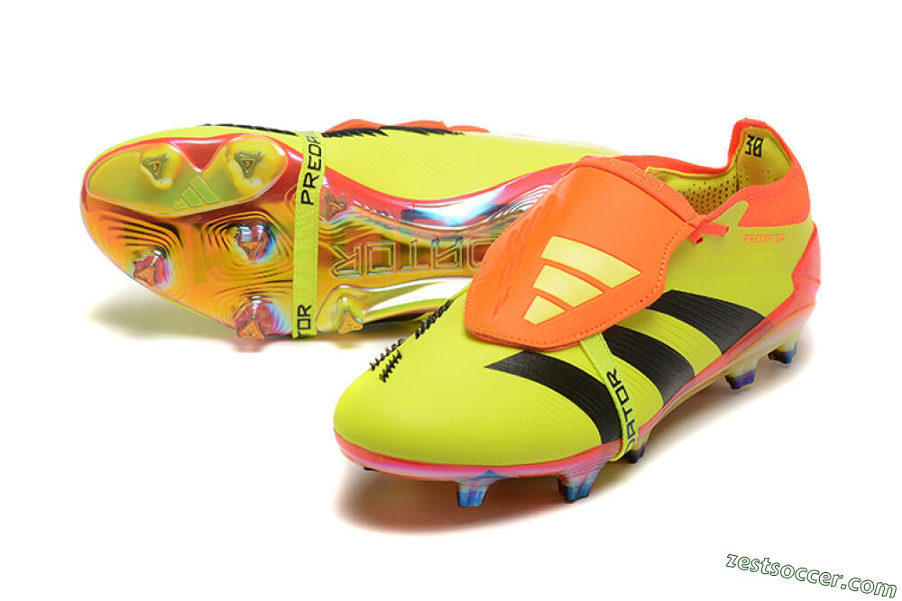 Adidas Predator Elite Foldover Tongue FG Low-Tops Soccer Cleats - Yellow/Black/Orange 3