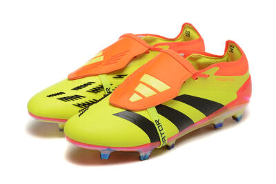 Adidas Predator Elite Foldover Tongue FG Low-Tops Soccer Cleats - Yellow/Black/Orange