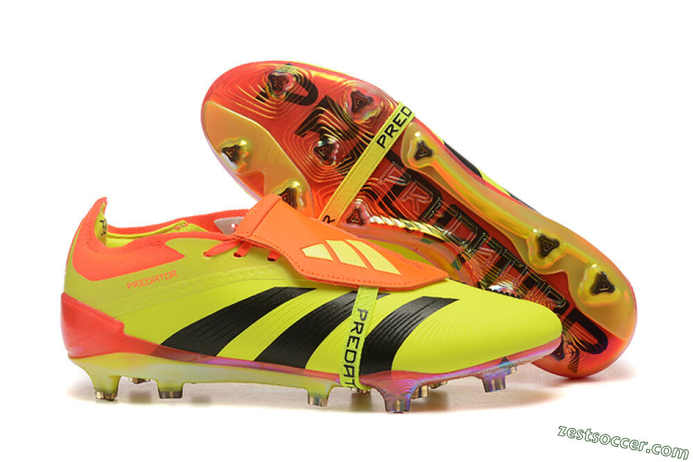 Adidas Predator Elite Foldover Tongue FG Low-Tops Soccer Cleats - Yellow/Black/Orange 0