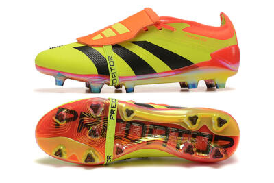 Adidas Predator Elite Foldover Tongue FG Low-Tops Soccer Cleats - Yellow/Black/Orange