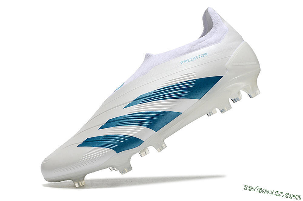 Adidas Predator Accuracy+ Laceless FG Low-Tops Soccer Cleats - White/Blue 5