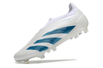 Adidas Predator Accuracy+ Laceless FG Low-Tops Soccer Cleats - White/Blue