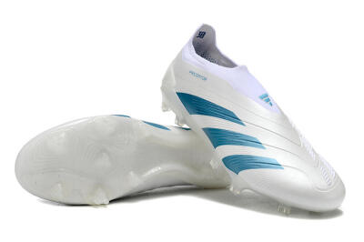 Adidas Predator Accuracy+ Laceless FG Low-Tops Soccer Cleats - White/Blue