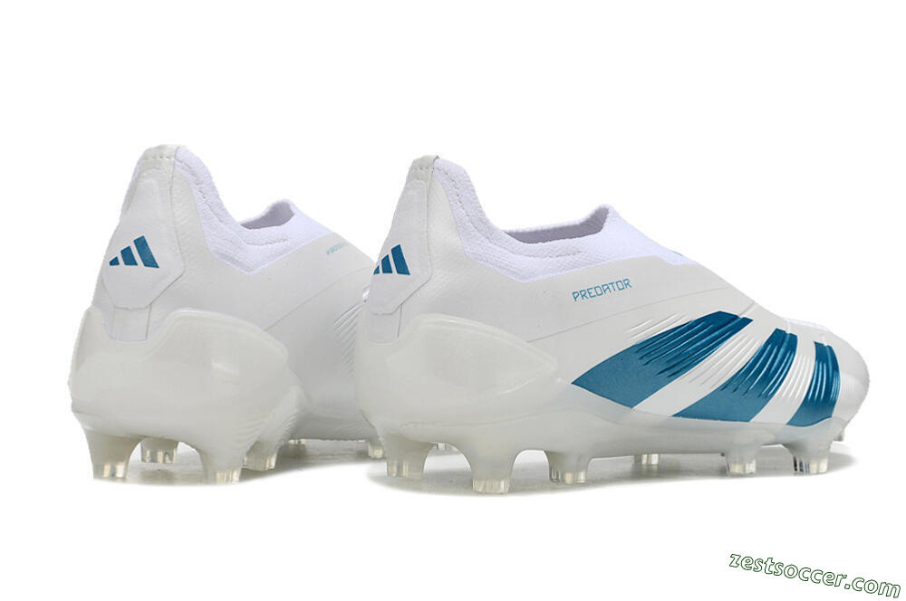 Adidas Predator Accuracy+ Laceless FG Low-Tops Soccer Cleats - White/Blue 6