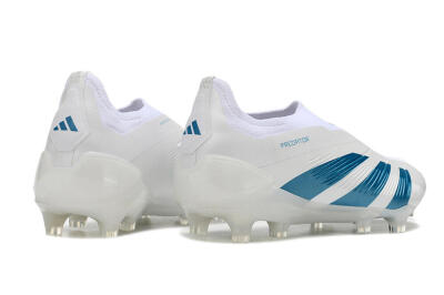 Adidas Predator Accuracy+ Laceless FG Low-Tops Soccer Cleats - White/Blue