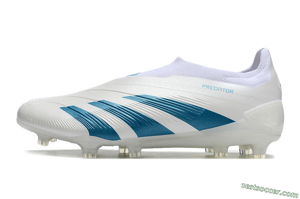 Adidas Predator Accuracy+ Laceless FG Low-Tops Soccer Cleats - White/Blue 2