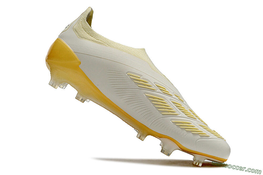 Adidas Predator Accuracy+ Laceless FG Low-Tops Soccer Cleats - White/Beige 4