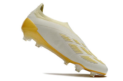 Adidas Predator Accuracy+ Laceless FG Low-Tops Soccer Cleats - White/Beige