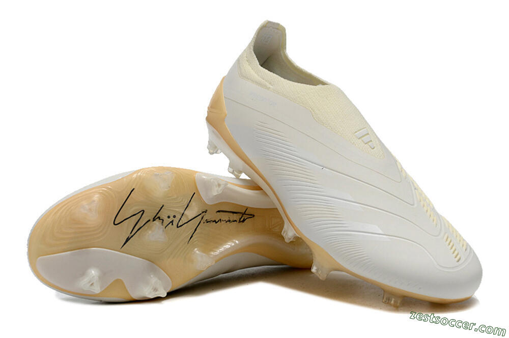 Adidas Predator Accuracy+ Laceless FG Low-Tops Soccer Cleats - White/Beige 3