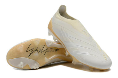 Adidas Predator Accuracy+ Laceless FG Low-Tops Soccer Cleats - White/Beige